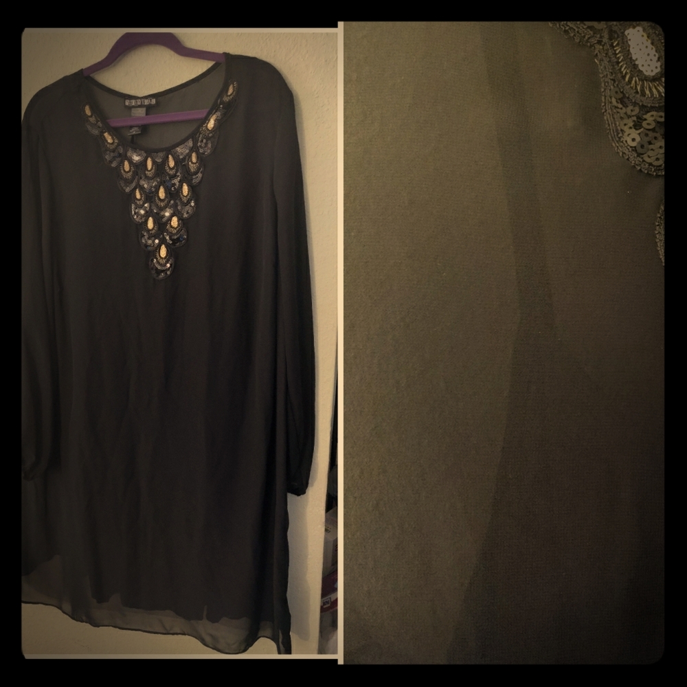Sheer Black/Gold Embellished dress